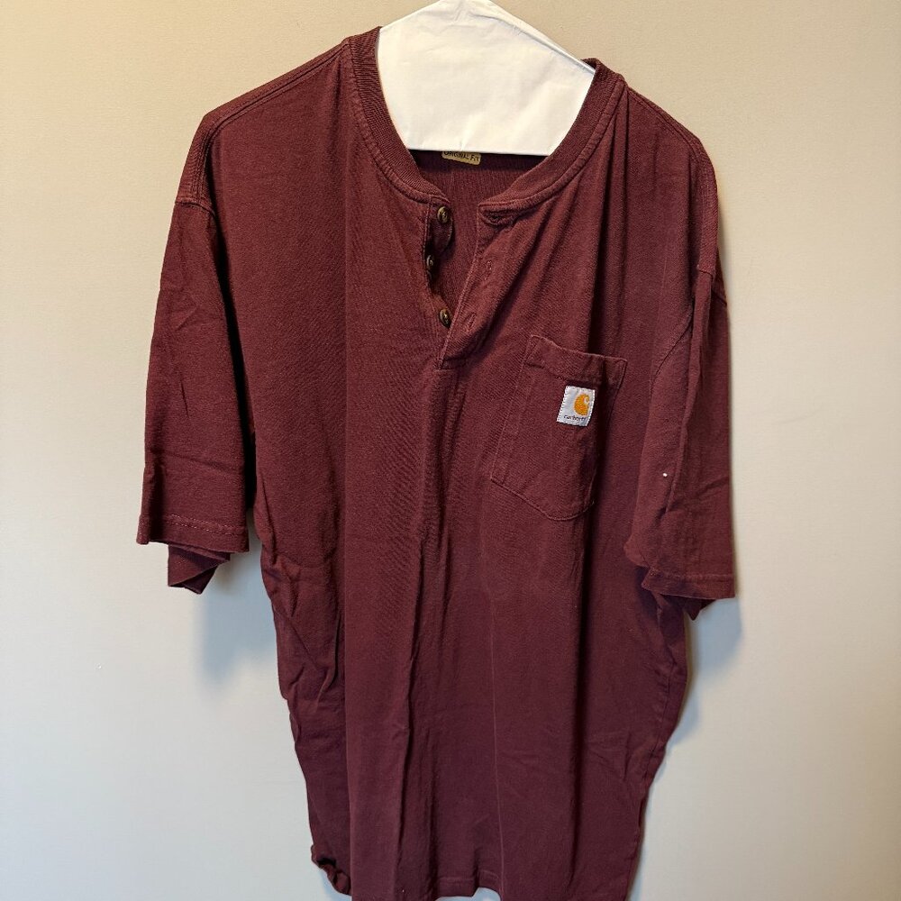 Carhartt Men's Workwear Pocket Short Sleeve Henley Original Fit Shirt - XL